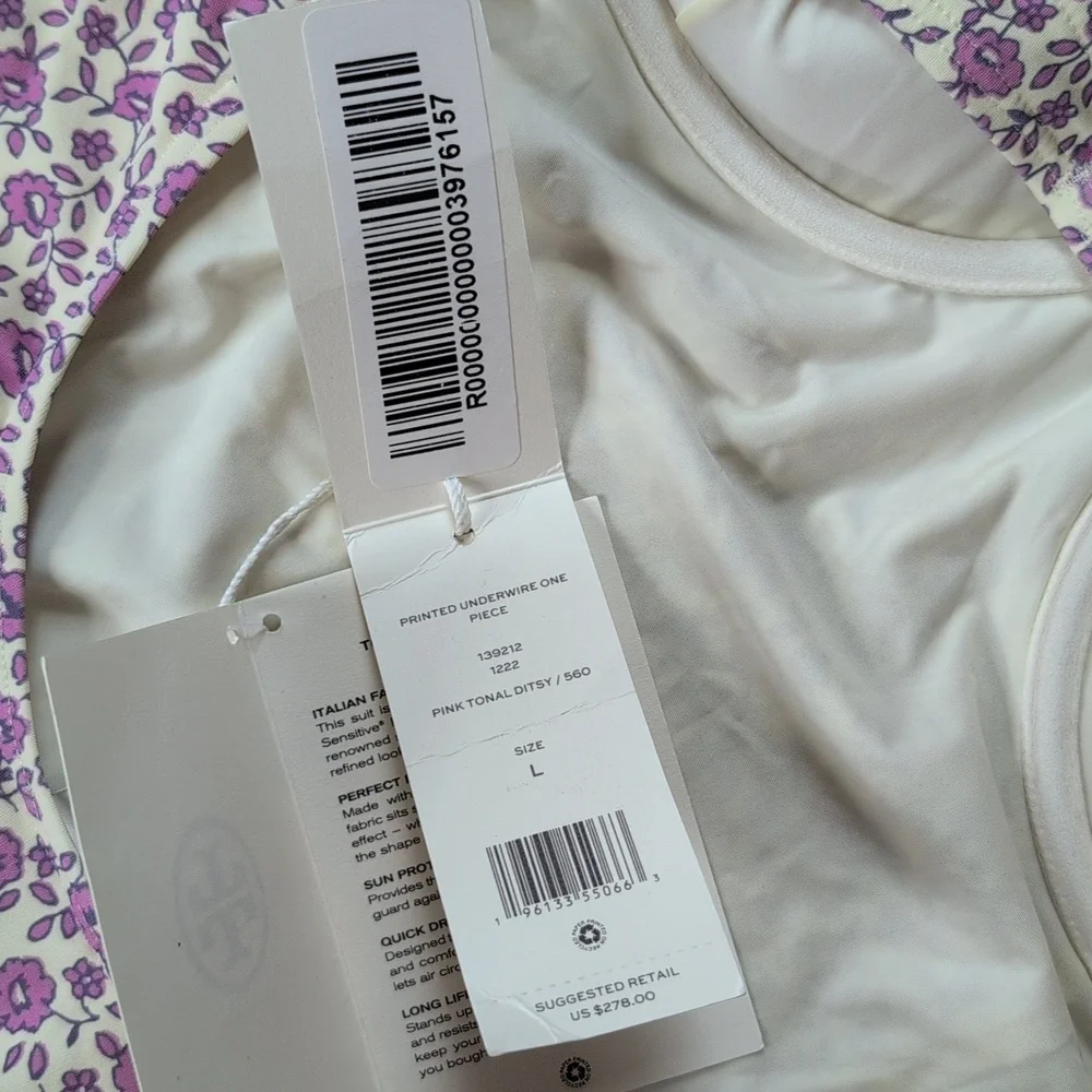 Tory Burch Purple Floral One Piece Swimsuit - Picture 7 of 11